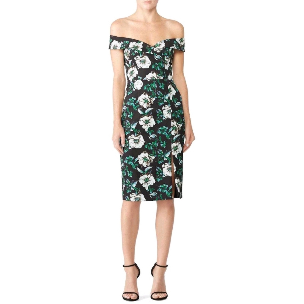 BLACK HALO | $390 Floral Hepburn Sheath Dress - Picture 2 of 6